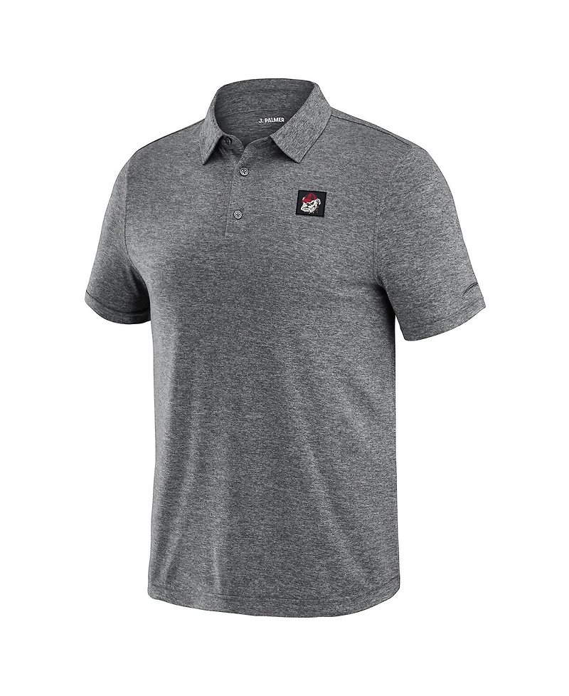 J. Palmer Men's Heather Black Georgia Bulldogs Four Down Polo Shirt