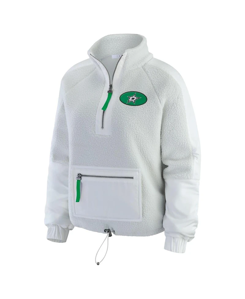 Wear by Erin Andrews Women's Gray Dallas Stars Polar Fleece Quarter-Zip Jacket