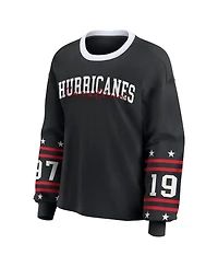 Wear by Erin Andrews Women's Black Carolina Hurricanes Long-Sleeve Sport T-Shirt