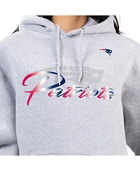 G-iii 4Her by Carl Banks Women's Gray New England Patriots Shadow Logo Fleece Pullover Hoodie