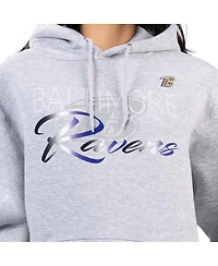 G-iii 4Her by Carl Banks Women's Gray Baltimore Ravens Shadow Logo Fleece Pullover Hoodie