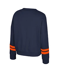 Colosseum Women's Navy Illinois Fighting Illini Splashy Crewneck Fleece Sweatshirt