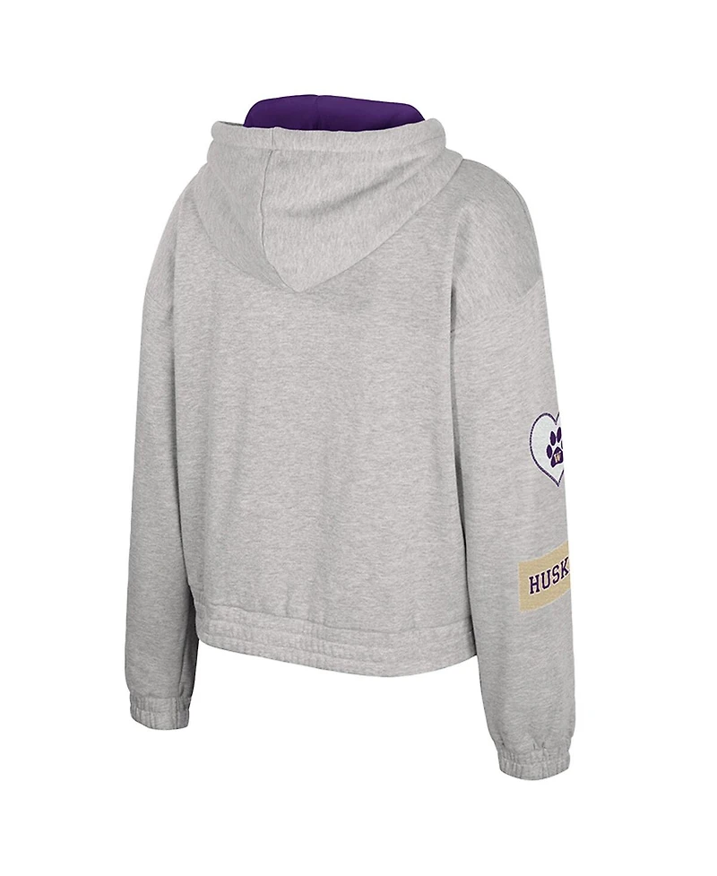 Colosseum Women's Gray Washington Huskies Alfie Full-Zip Hoodie Jacket