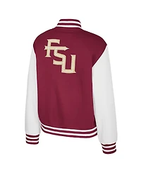 Colosseum Women's Garnet Florida State Seminoles French Baguette Full Snap Fleece Jacket