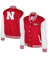Colosseum Women's Texas Scarlet Nebraska Huskers French Baguette Full Snap Fleece Jacket