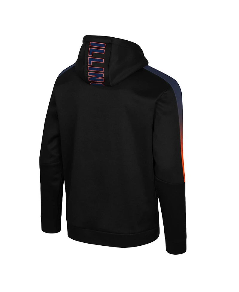 Colosseum Men's Black Illinois Fighting Illini the Gang Blackout Hoodie