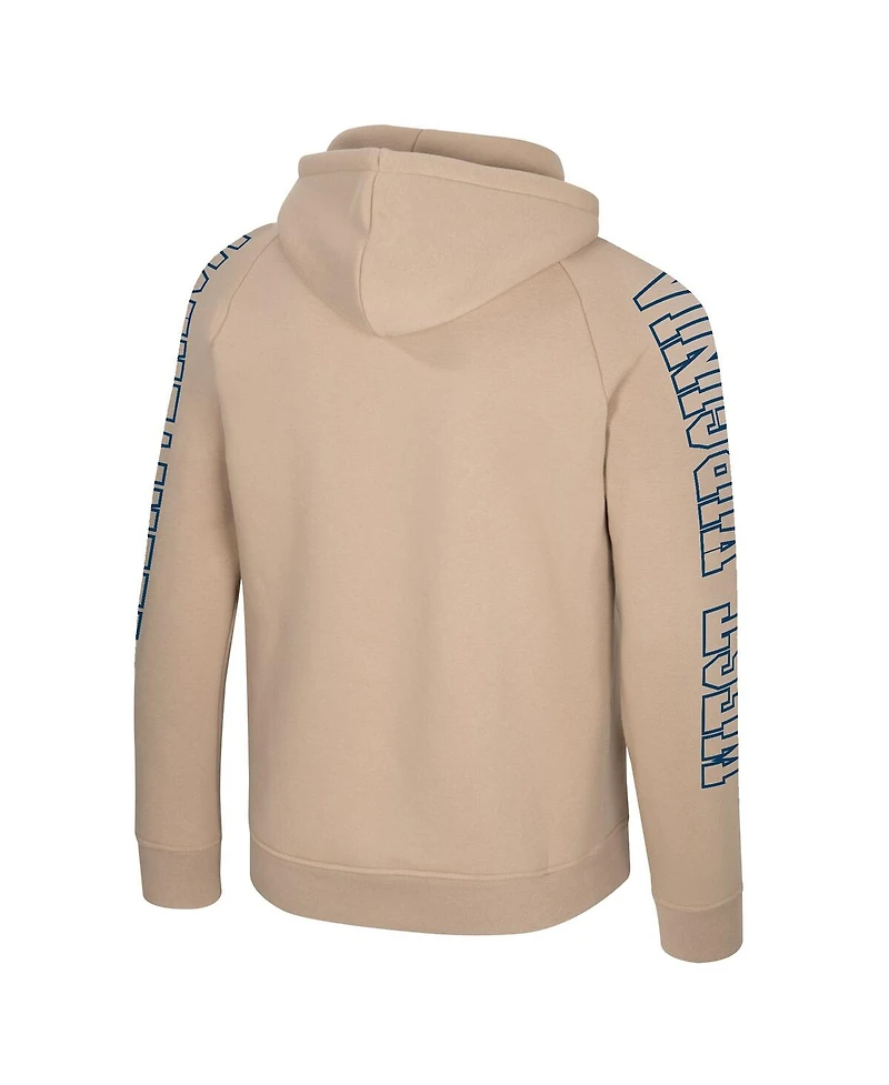 Colosseum Men's Tan West Virginia Mountaineers Big Break Raglan Hoodie