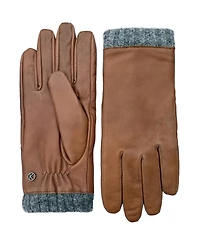 Kessler Men's Leather gloves "Rasmus" with knitted cuff and touch function