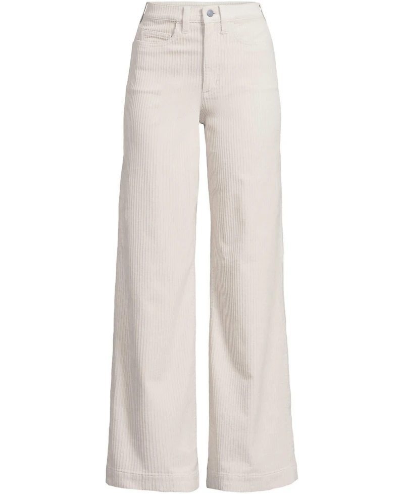 Lands' End Women's High Rise Wide Leg Corduroy Pants