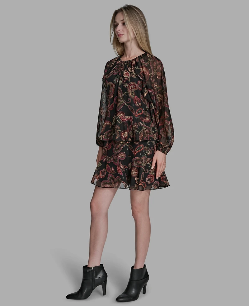 Bcbg Women's Crewneck Long Sleeve Dress