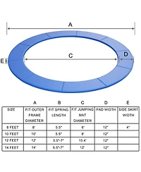 Gymax 12FT Trampoline Replacement Safety Pad Bounce Frame Waterproof Spring Cover