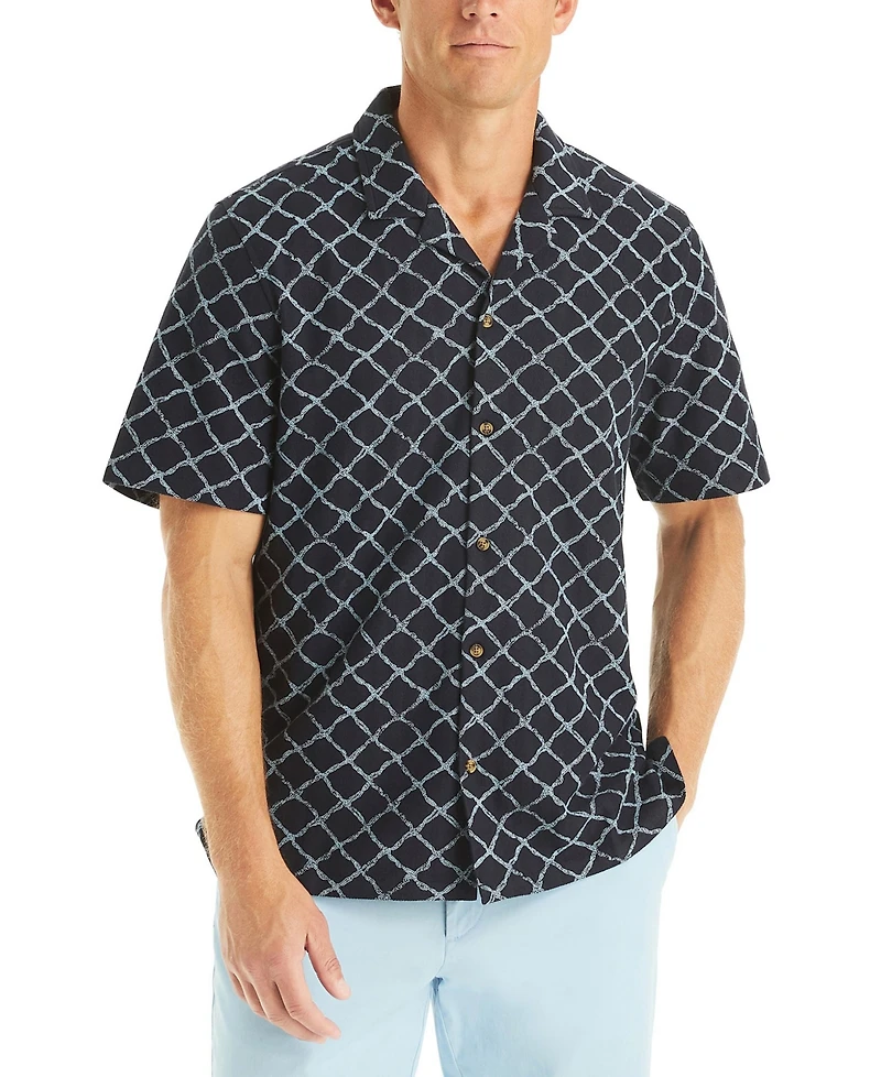 Nautica Men's Printed Short Sleeve Polo Shirt