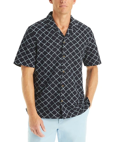 Nautica Men's Printed Short Sleeve Polo Shirt