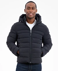 Michael Kors Men's Dressy Hooded Stretch Packable Jacket