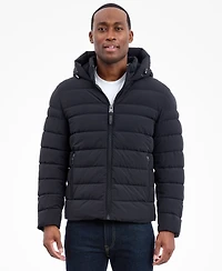 Michael Kors Men's Dressy Hooded Stretch Packable Jacket
