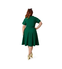 Unique Vintage Plus 1950s Contrast Button Swing Dress
