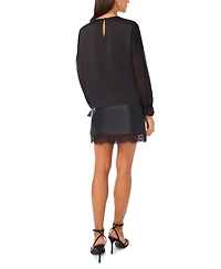 Vince Camuto Women's Long Sleeve Front Lace Top