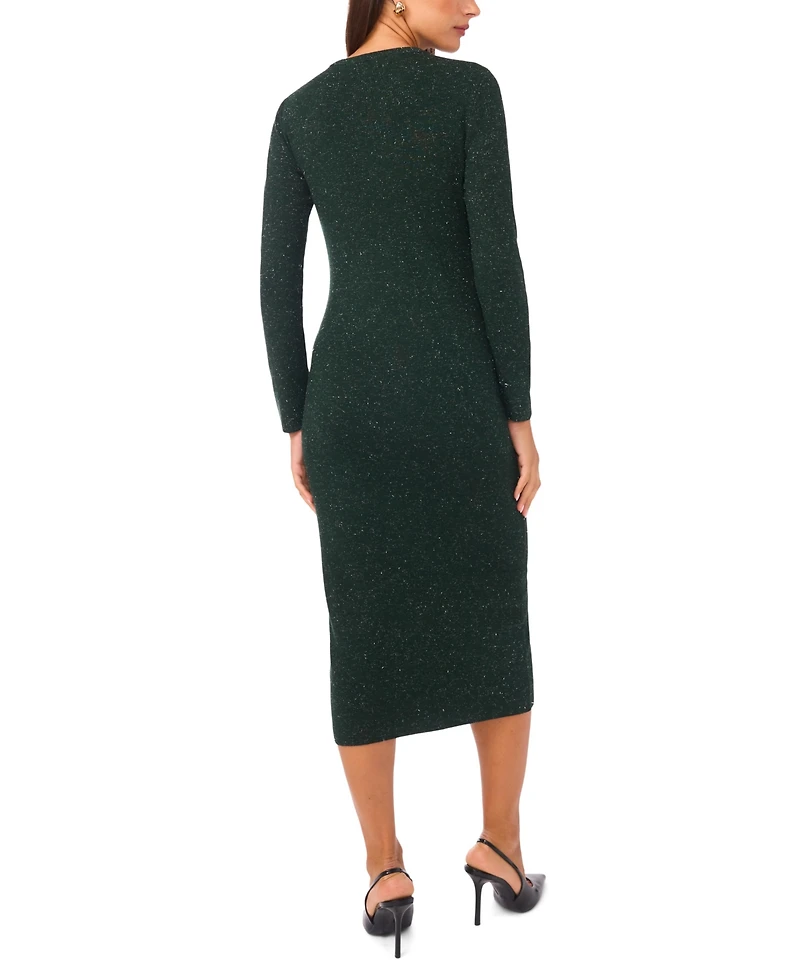 Vince Camuto Women's Ribbed Long Sleeves Midi Dress