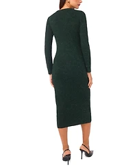 Vince Camuto Women's Ribbed Long Sleeves Midi Dress