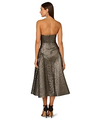 Adrianna Women's Strapless Metallic Ankle-Length Dress