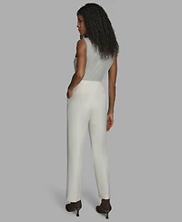 Bcbg Women's Pleated High Rise Wide Leg Pants