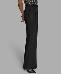 Bcbg Women's Pinstripe High Rise Wide Leg Pants