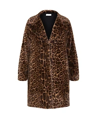 City Chic Plus Remi Leopard Faux Fur Coat