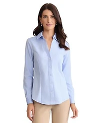 Jones New York Womens Easy Care Button Up Long Sleeve Blouse