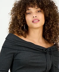 I.n.c. International Concepts Petite Off-The-Shoulder Long-Sleeve Top, Macy's Exclusive