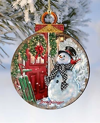 Designocracy Winter Arrival Snowman Holiday Ornament