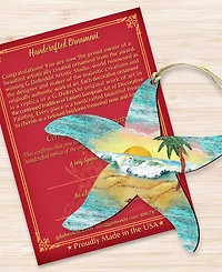 Designocracy Starfish Scenic Wood Christmas Ornament