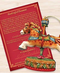 Designocracy Curly Carousel Pony Christmas Ornament