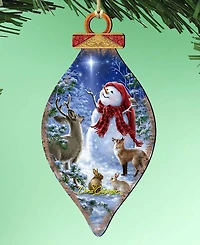 Designocracy Heaven and Snowman Christmas Ornament