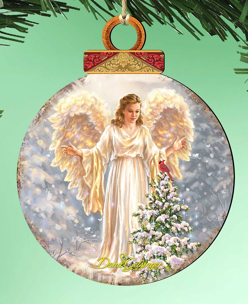 Designocracy Woodland Angel Wood Christmas Ornament