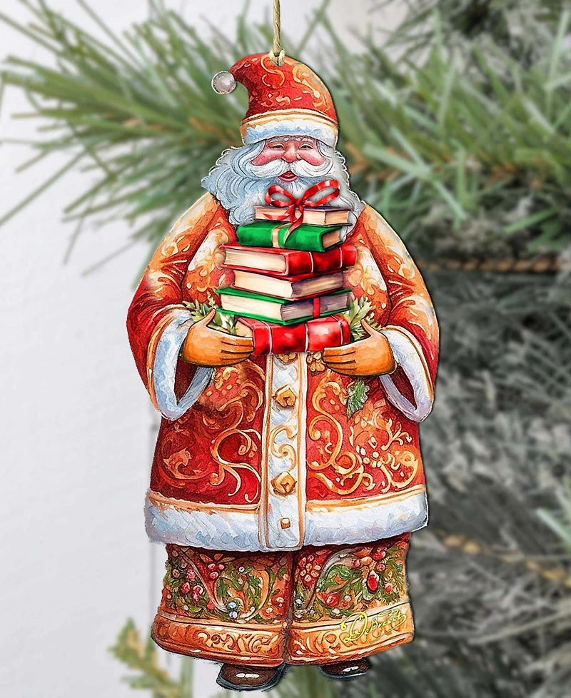 Designocracy Santa's Book Collection Ornament