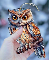 Designocracy Alaskan Great Horned Owl Wooden Ornament