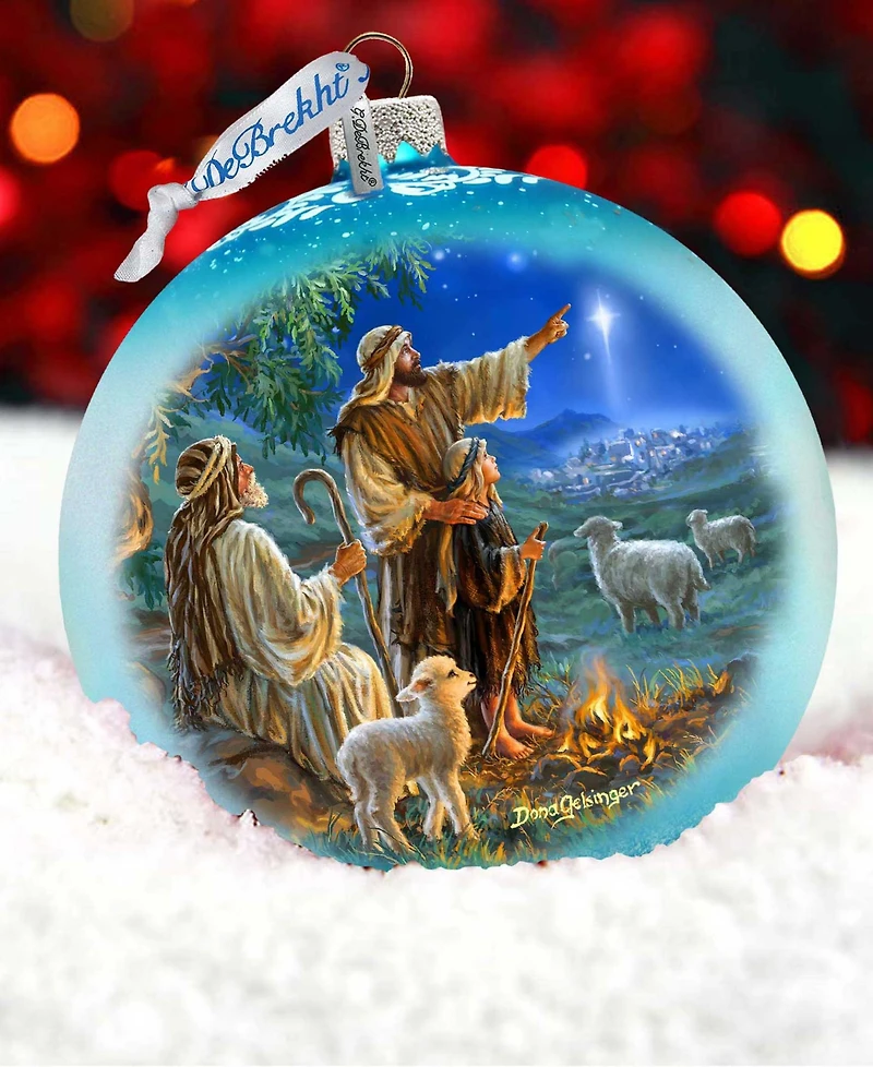 G. Debrekht Shepherds Keeping Watch Le Glass Ornament