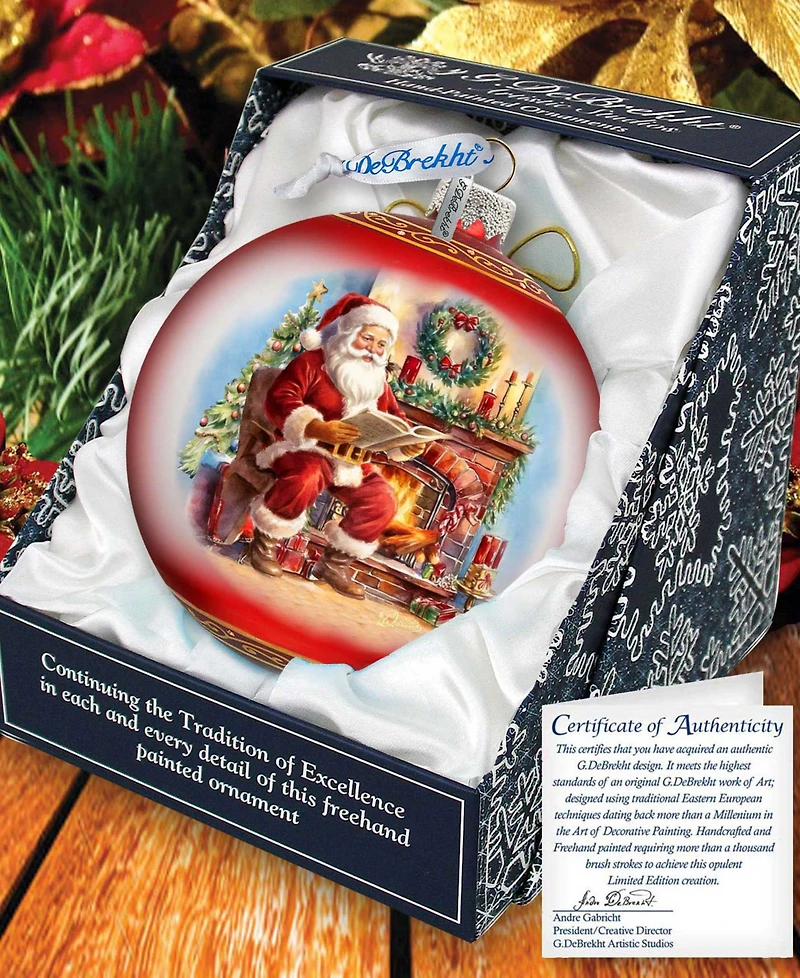 G. Debrekht Santa's Cozy Audit Le Glass Ornament