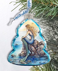 Designocracy Mermaid Christmas Glass Ornaments