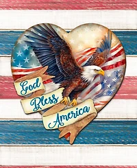 Designocracy God Bless America Patriotic Eagle Decor