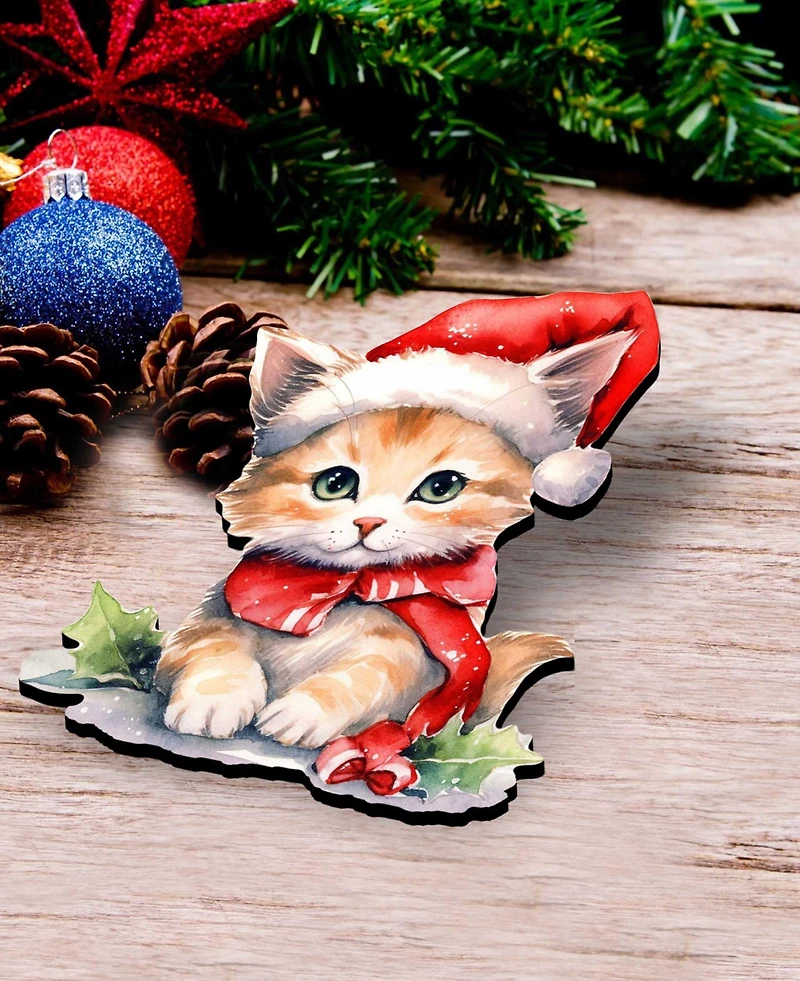 Designocracy Christmas Cats Clip Ornaments, Set 3