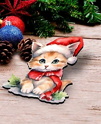 Designocracy Christmas Cats Clip Ornaments, Set 3