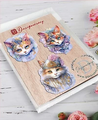 Designocracy Beautiful Cats Holiday Ornaments, Set of 3