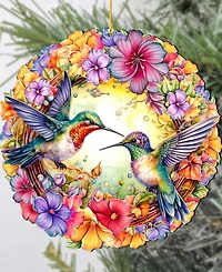 Designocracy Hummingbirds Wreath Christmas Ornament