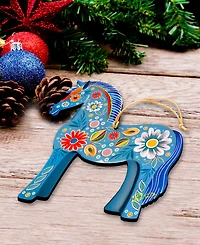 Designocracy Danish Horse Christmas Wooden Ornament