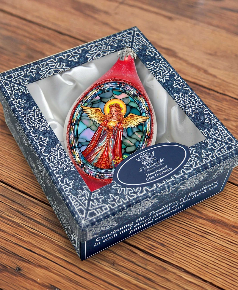 G.Debrekht Angel of Hope Drop Glass Christmas Ornament