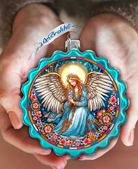 G.Debrekht Angel of Healing Glass Christmas Ornament