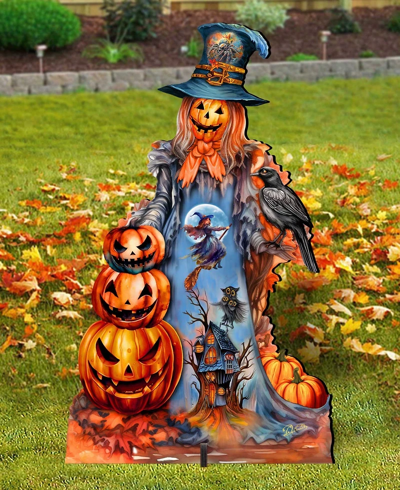 Designocracy Pumpkin Scarecrow Outdoor Decor