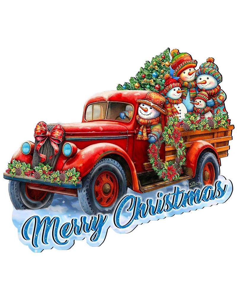 Designocracy Snowman Family Truck Door Hanger