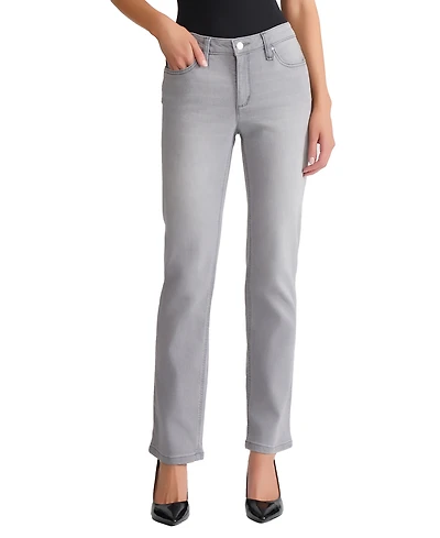 Jones New York Women's Lexington Mid Rise Straight Leg Denim Jeans